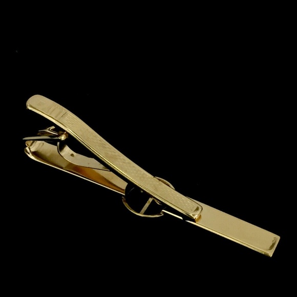 Dunhill D Logo Gold Tone  Metal Tie Clip Necktie Pin Bar Men Formal Jewelry Auth - Picture 3 of 15